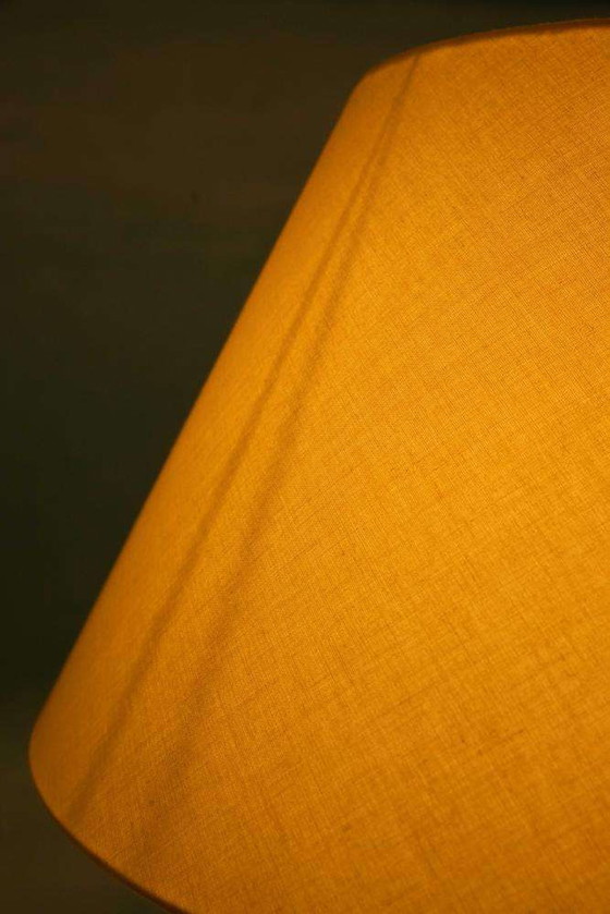 Image 1 of Lampe de table bohème 1970, poterie vintage et laiton