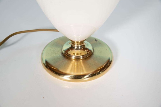 Image 1 of Lampe de table bohème 1970, poterie vintage et laiton