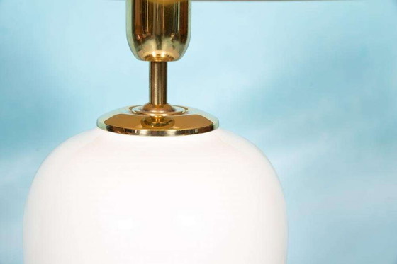 Image 1 of Lampe de table bohème 1970, poterie vintage et laiton