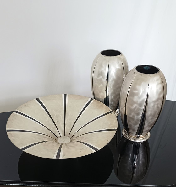 Image 1 of WMF Ikora art deco fruit bowl and vases