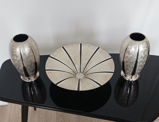 Image 1 of WMF Ikora art deco fruit bowl and vases