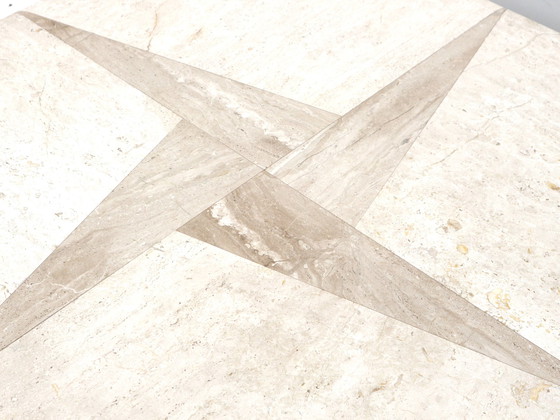 Image 1 of Vintage square travertine coffee table made in the 1980s