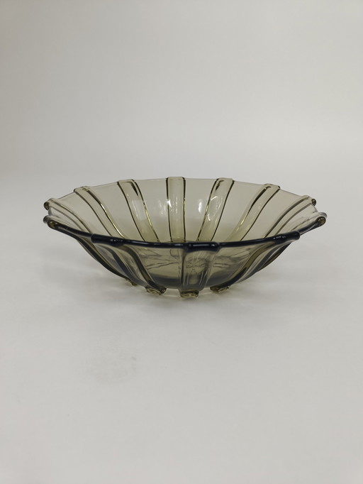 Art Deco Press glass bowl - Czech Republic