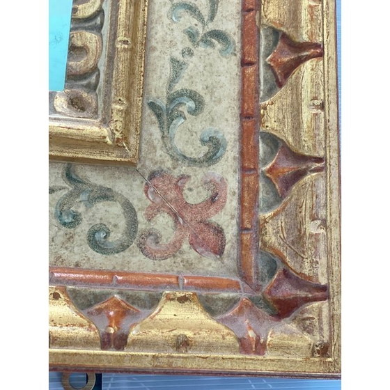 Image 1 of Late 20Th Century Venetian Mirror In Solid Linden Wood, Hand-Decorated