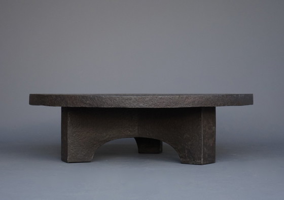 Image 1 of Brutalist Round Resin Coffee Table, 1970S