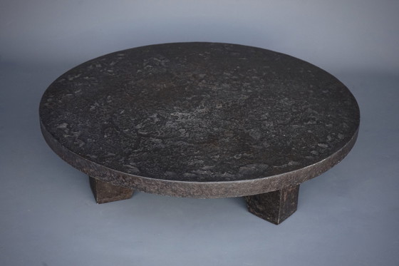 Image 1 of Brutalist Round Resin Coffee Table, 1970S