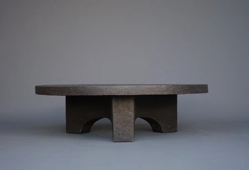 Brutalist Round Resin Coffee Table, 1970S