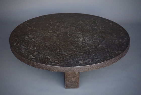 Image 1 of Brutalist Round Resin Coffee Table, 1970S