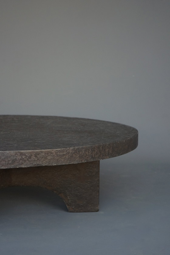 Image 1 of Brutalist Round Resin Coffee Table, 1970S