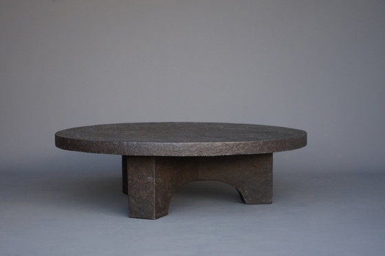 Image 1 of Brutalist Round Resin Coffee Table, 1970S