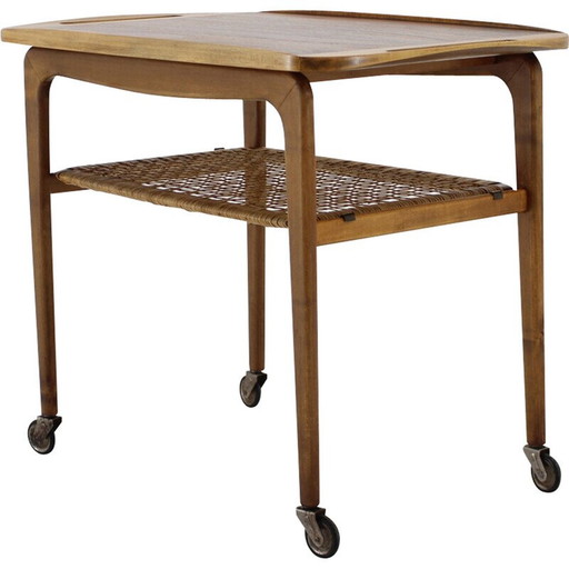 Vintage beech serving trolley by Drevotvar, Czechoslovakia 1970