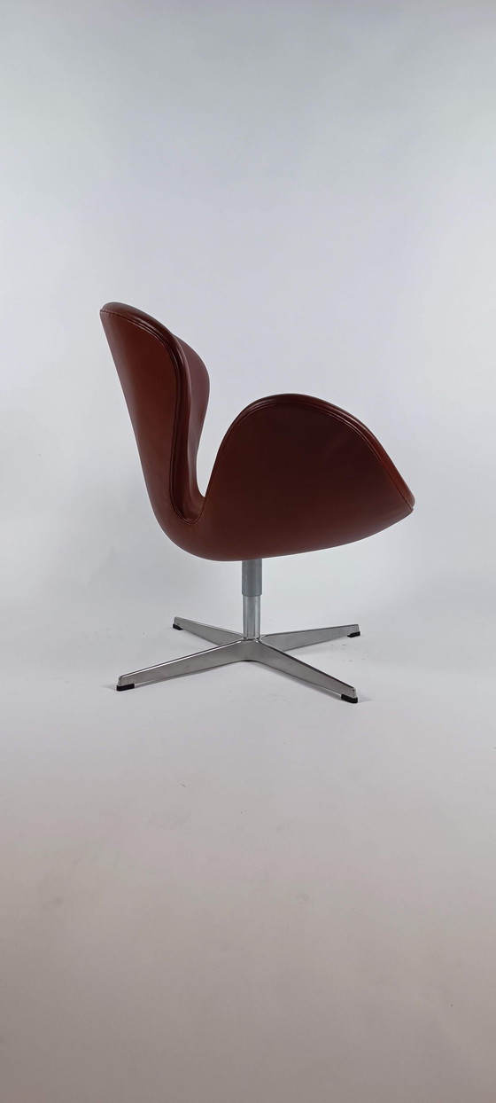 Image 1 of Fritz Hansen Swan Chair Walnut Leather Arne Jacobsen