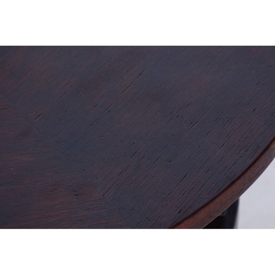 Image 1 of Vintage Art Deco round table in oak veneer, Czechoslovakia 1920