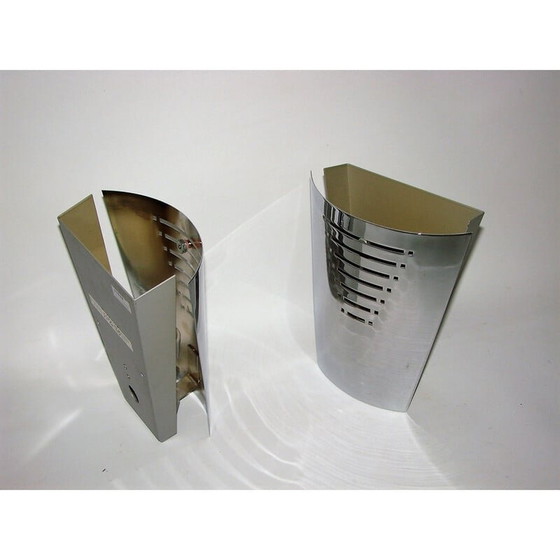 Image 1 of Pair of vintage chrome wall lamps, 1970s