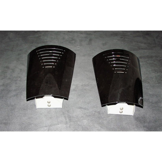 Image 1 of Pair of vintage chrome wall lamps, 1970s