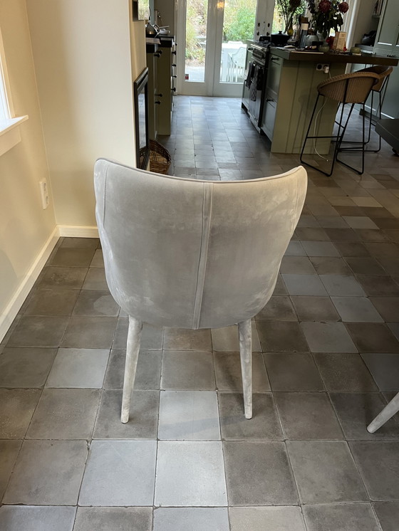 Image 1 of 6X Gray Velvet Dining Chairs