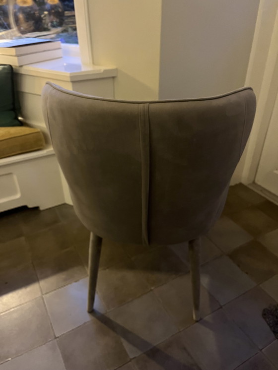 Image 1 of 6X Gray Velvet Dining Chairs