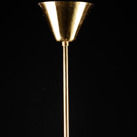 Image 1 of Scandinavian suspension lamp in brass and glass - 6 heads