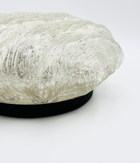 Image 1 of Vintage ceiling Lamp Ice Glass 1970