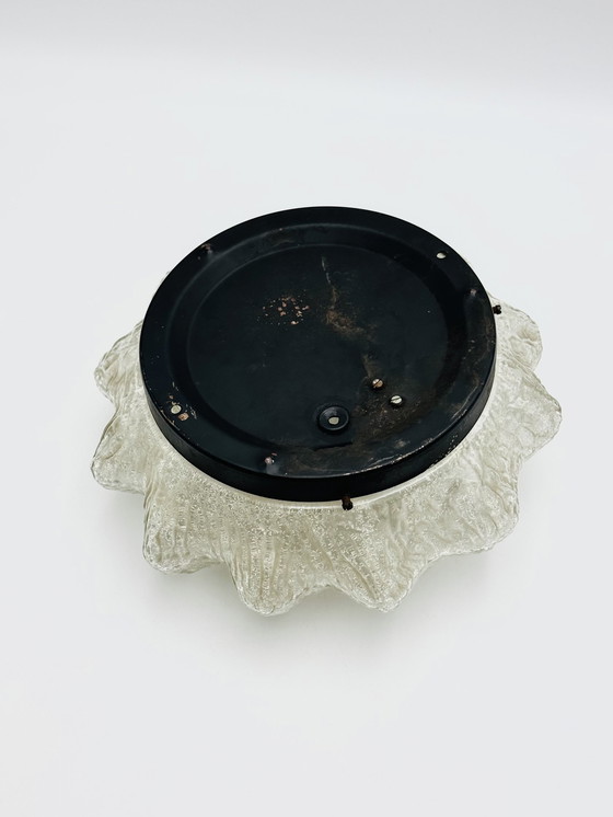 Image 1 of Vintage ceiling Lamp Ice Glass 1970