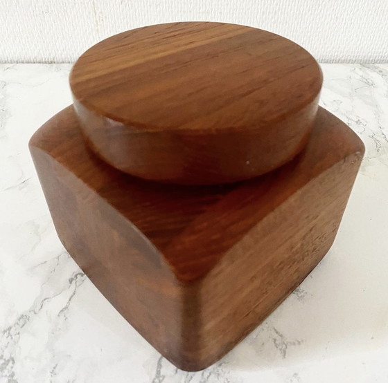 Image 1 of Danish design wooden storage jar teak Danmark