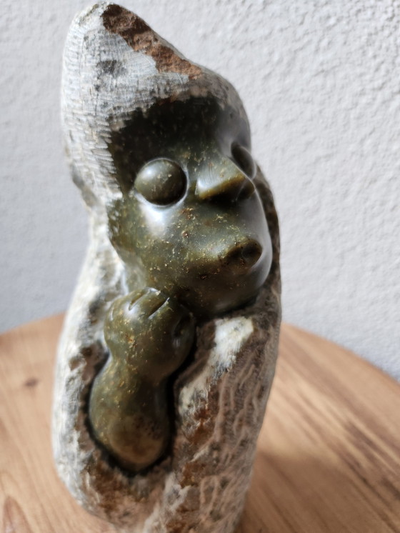 Image 1 of Opal Stone Statue 'Thinking Boy' From Zimbabwe