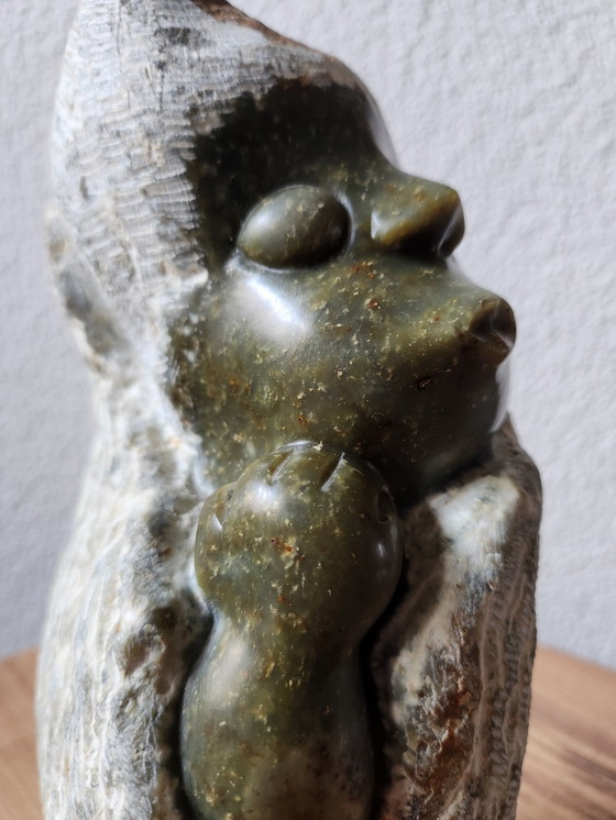 Image 1 of Opal Stone Statue 'Thinking Boy' From Zimbabwe