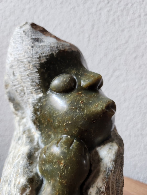 Image 1 of Opal Stone Statue 'Thinking Boy' From Zimbabwe