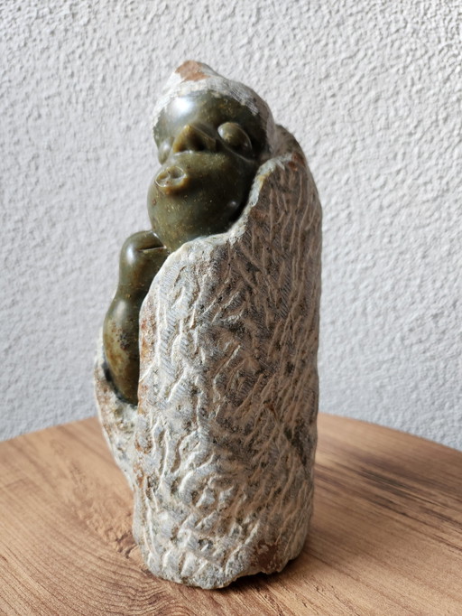 Opal Stone Statue 'Thinking Boy' From Zimbabwe