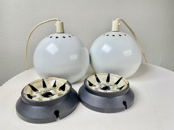 Image 1 of Danish Abo Randers Magnetic & Adjustable Tabletop / Wall Globe Lamp In White - 1970S Scandinavian Design 