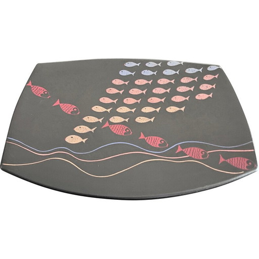 Vintage Salins earthenware dish, 1950