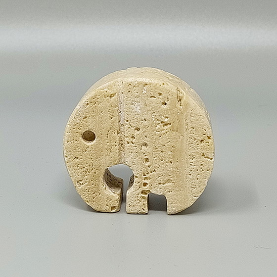 Image 1 of 1970s Original Travertine Elephant Sculpture by Enzo Mari for F.lli Mannelli