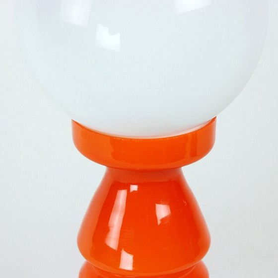 Image 1 of Vintage orange glass table lamp by Vitropol, Poland 1960s
