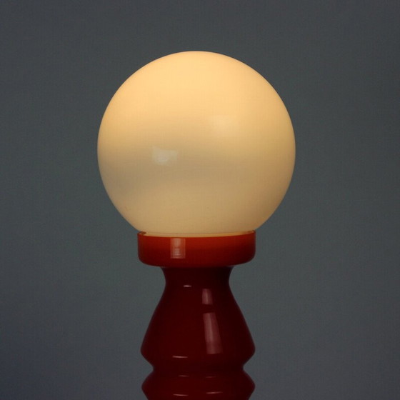 Image 1 of Vintage orange glass table lamp by Vitropol, Poland 1960s