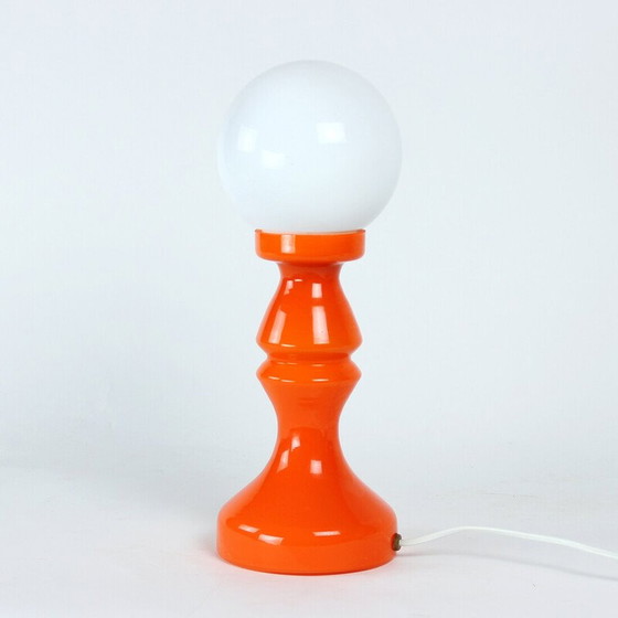 Image 1 of Vintage orange glass table lamp by Vitropol, Poland 1960s