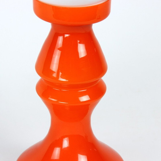 Image 1 of Vintage orange glass table lamp by Vitropol, Poland 1960s