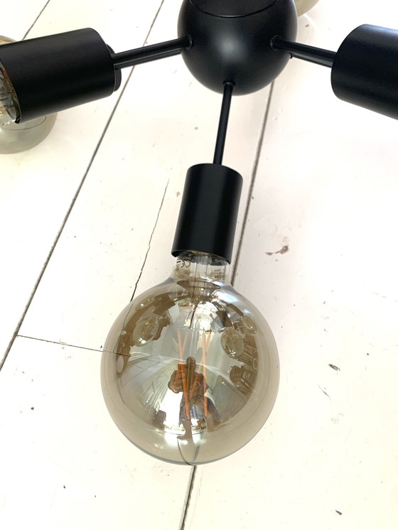 Image 1 of Lampe suspendue Design 8 Bras noir 8 ampoules - Sputnik