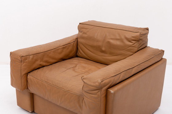 Image 1 of Italian Modern cognac leather club armchairs