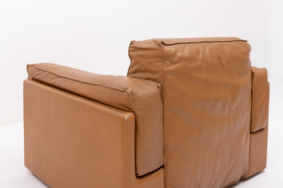 Image 1 of Italian Modern cognac leather club armchairs