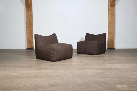 Image 1 of Pair Of Le Bambole Lounge Chairs In Original Fabric By Mario Bellini For B&B Italia, 1970S