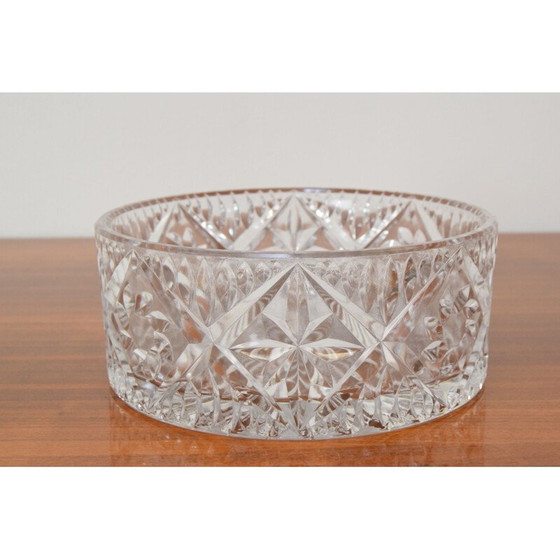 Image 1 of Bohemian vintage glass bowl, Czech 1960