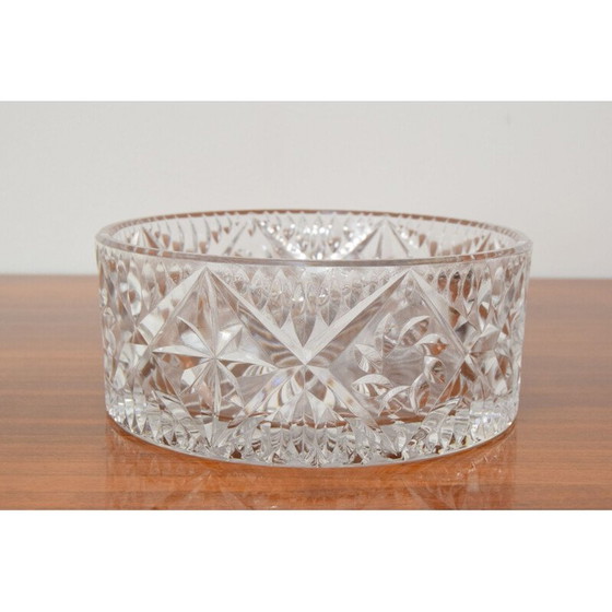 Image 1 of Bohemian vintage glass bowl, Czech 1960