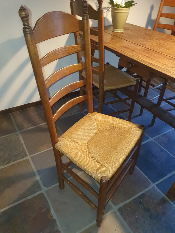 Image 1 of Antique Wooden Dining Table Includes 4 Wooden Chairs