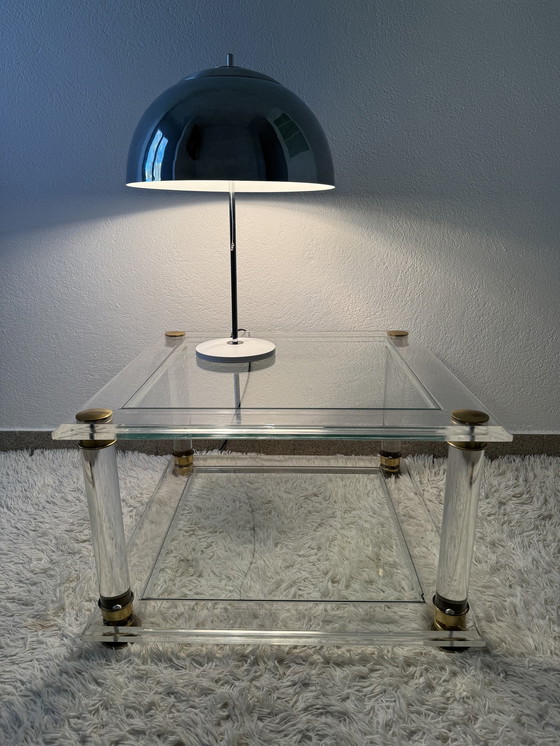 Image 1 of Brass Plexiglas Coffee Table 70s