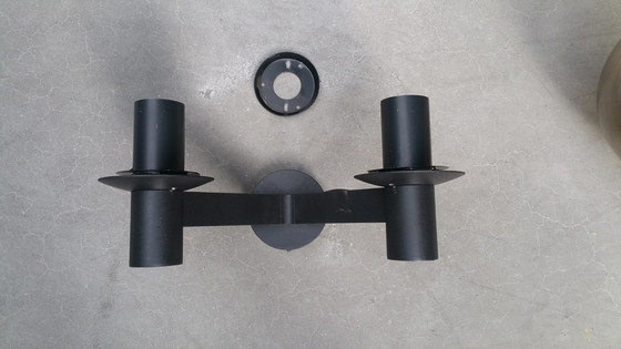 Image 1 of 14x Vintage 70s Bega design wall lights smoked glass