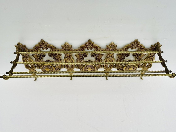 Image 1 of Appendiabiti da parete e mensola in bronzo, stile vintage Luigi XV, anni '60