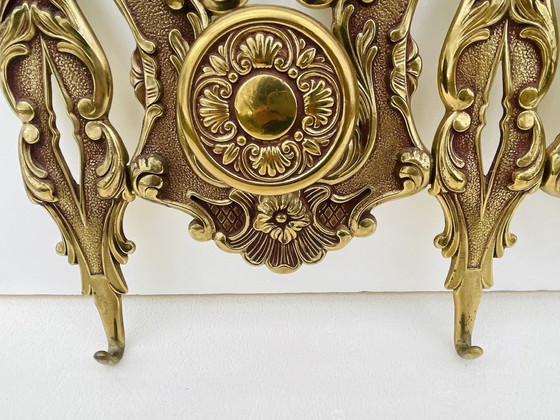 Image 1 of Appendiabiti da parete e mensola in bronzo, stile vintage Luigi XV, anni '60