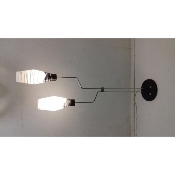 Image 1 of Vintage glass and metal floor lamp by Lidokov Boskovice, Czechoslovakia 1960