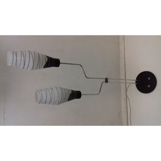 Image 1 of Vintage glass and metal floor lamp by Lidokov Boskovice, Czechoslovakia 1960