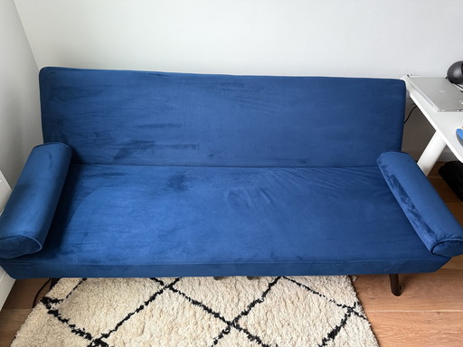  Velvet 3-Seater Sofa Salvador With Sleep Function